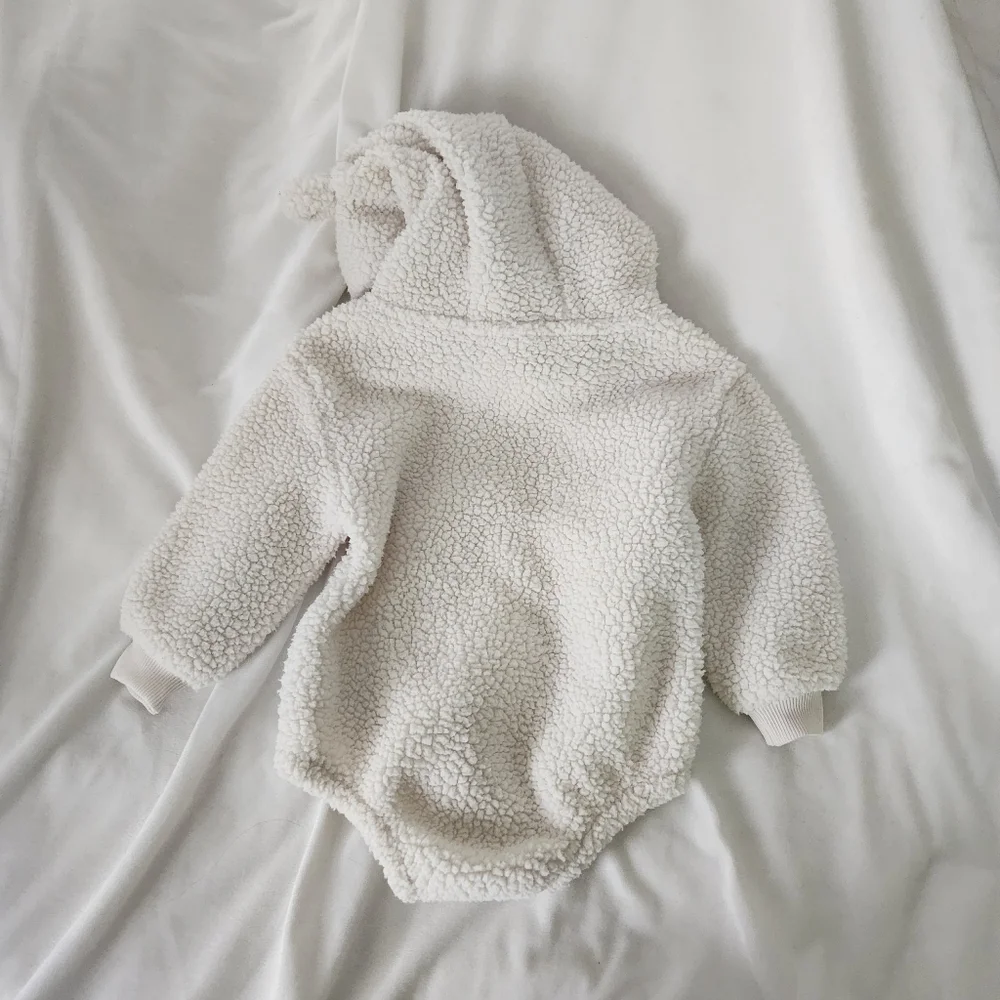 Old Navy 12-18 month sherpa hooded pocket bubble romper - Picture 4 of 4